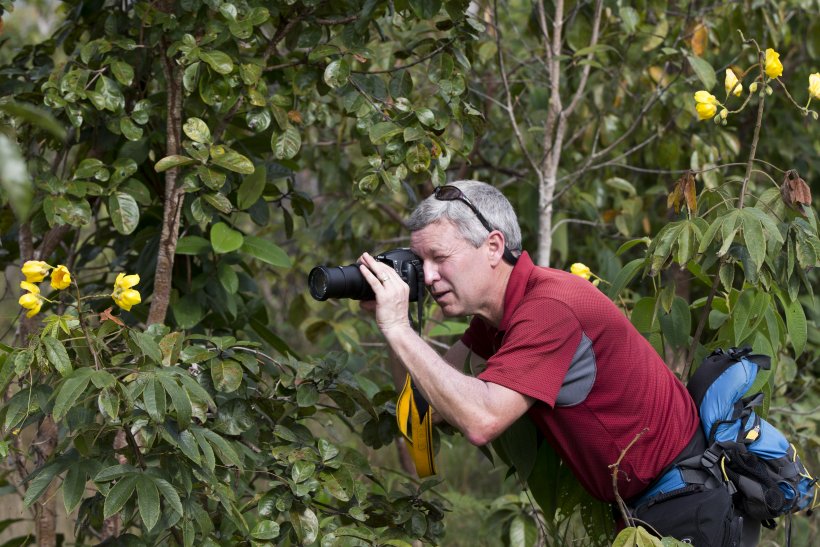Steve McCormick taking photographs in Belize